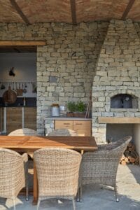 Piedmont Italy house outdoor kitchen