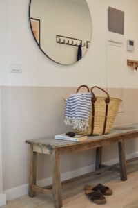 Villefranche apartment holiday home hallway bench bag