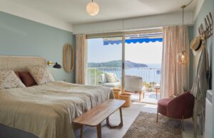 Villefranche apartment holiday home bedroom terrace ocean view